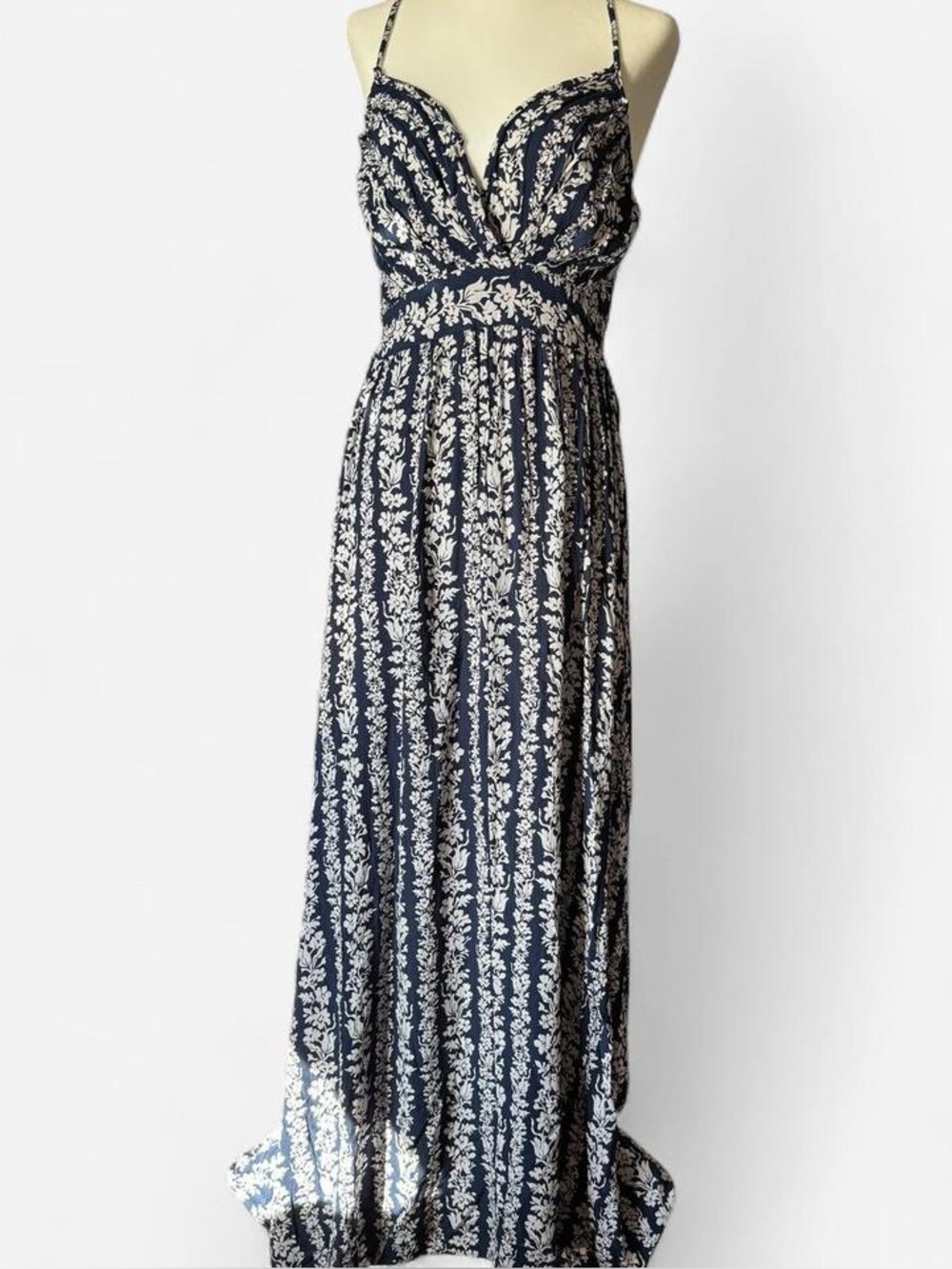 Angie Navy and White Floral Cami Dress